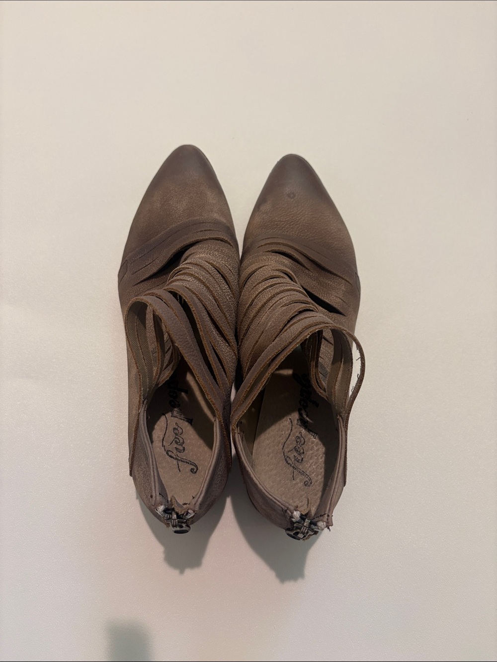 Free People Lost Valley Brown Pointed-Toe Ankle Boots